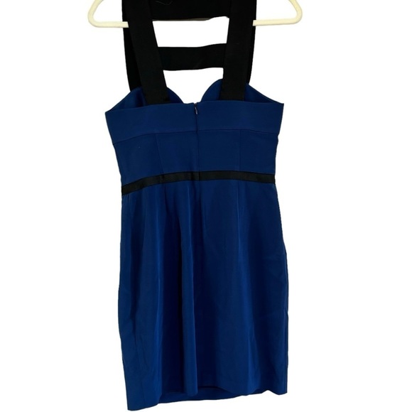 NWT Jay Godfrey Silk Navy Blue And Black Cage Bodycon Dress Women’s 4 Mini Skirt - Picture 11 of 16